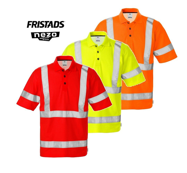 KOSZULKA POLO ODBLASKOWA FRISTADS HI-VIZ KLASY 3 7025 PHV