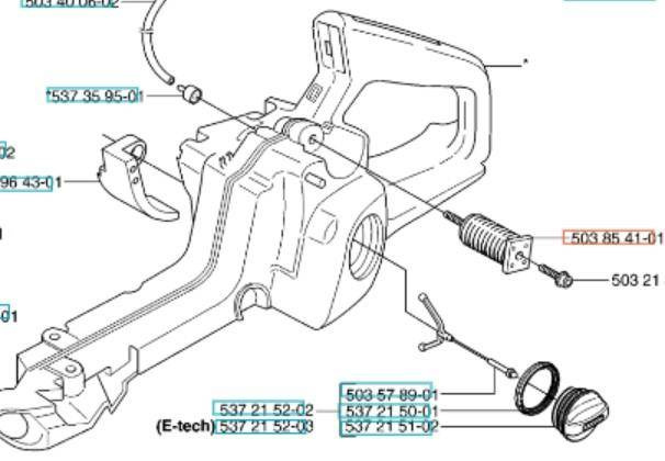 Amortyzator Husqvarna 340 345 346 357 359 - lewy