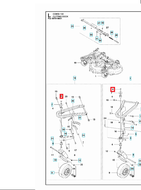 Śruba noża Husqvarna R13 R970