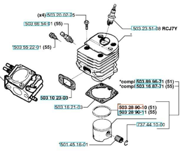 Pierścień Tłoka Husqvarna 246 340 345 350