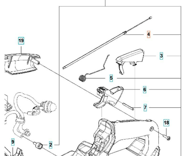 Linka gazu Husqvarna 572 XP