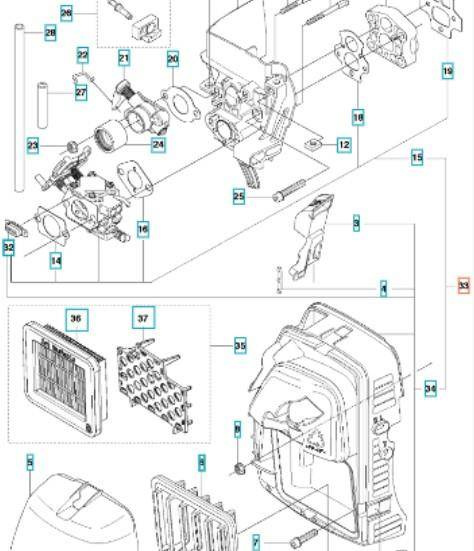 Gaźnik zestaw wykaszarka 355F