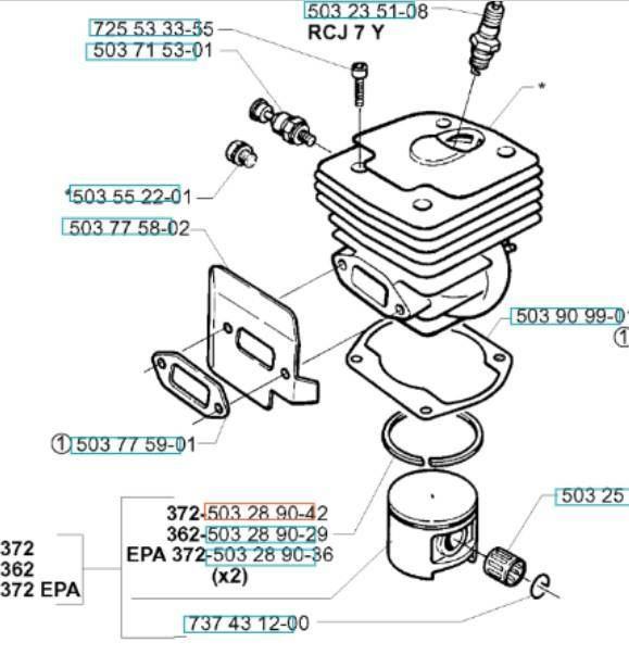 Pierścień tłoka Husqvarna 372xp