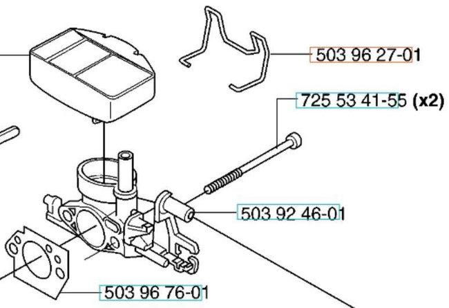 Zacisk od gaźnika i filtru paliwa Husqarna 357,359