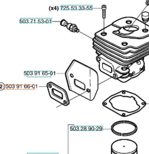 Uszczelka tłumika Husqvarna 357 XP