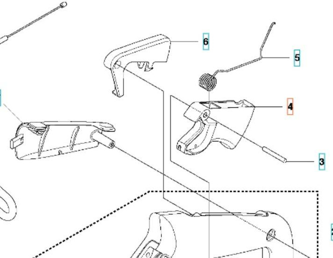 Dżwignia gazu dolna 450, 445