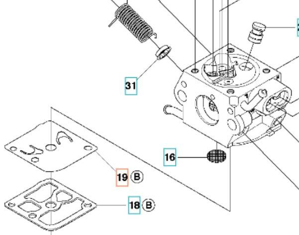 Membrana gaźnika Husqvarna 445