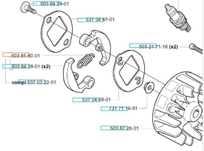 Sprężyna sprzęgła Husqvarna 323 R