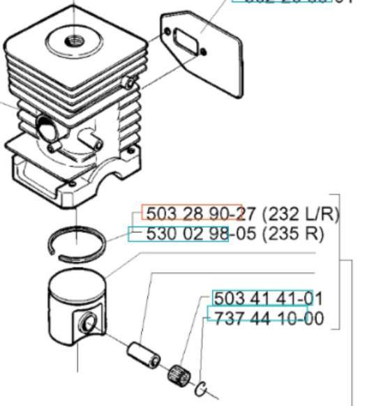 Pierscień tłoka Husqvarna 232R , L