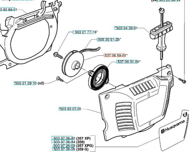 Koło rozrusznika Husqvarna 357 XP
