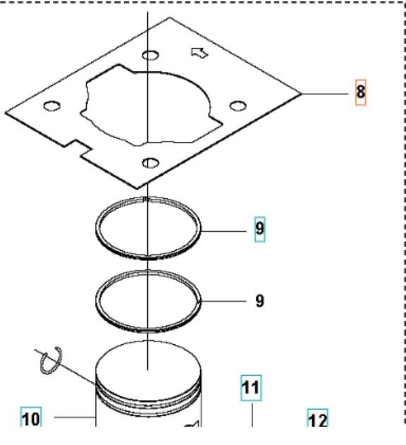 Uszczelka cylindra Husqvarna 525 RX