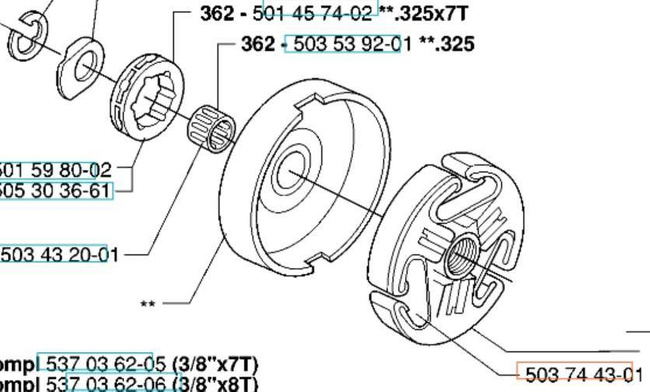 Sprężyna sprzęgła Husqvarna 365