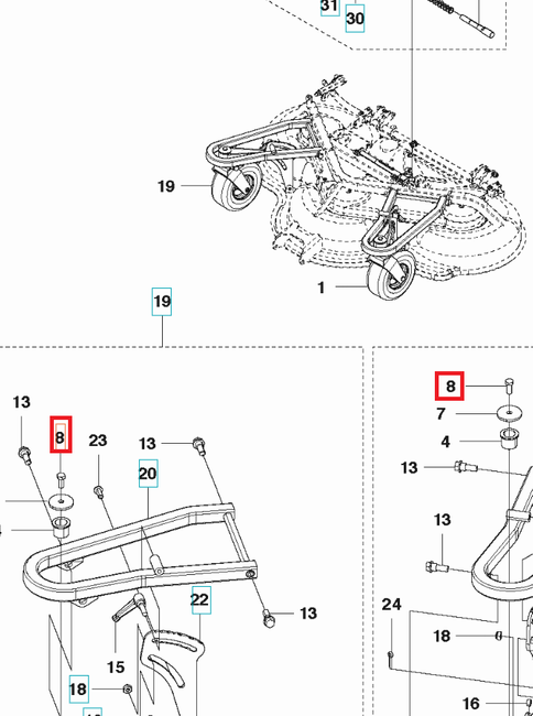 Śruba noża Husqvarna R13 R970