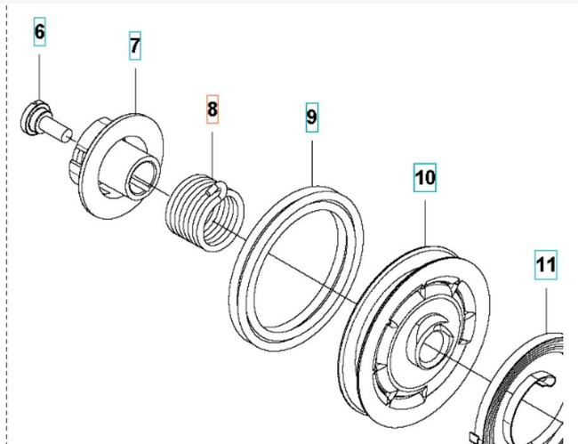 Sprężyna pomocnicza Husqvarna 525 RX
