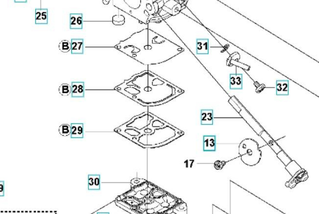 Zestaw membran Husqvarna 555 Aktualny komplet