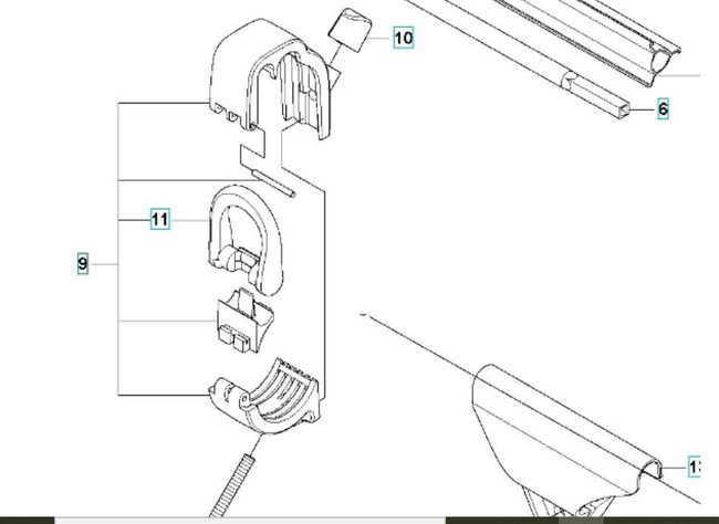 Obejma uchwytu wykaszarka Husqvarna 535RX