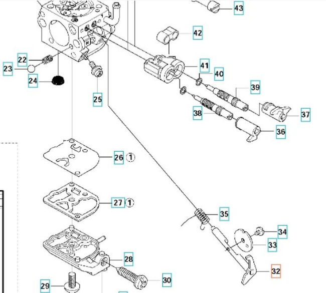 Wałek przepustnicy Husqvarna 343R