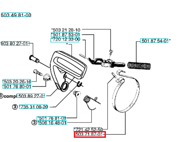 Osłona sprężyny Husqvarna 254 XP