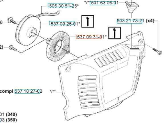 Sprężyna rozrusznika Husqvarna 357 359