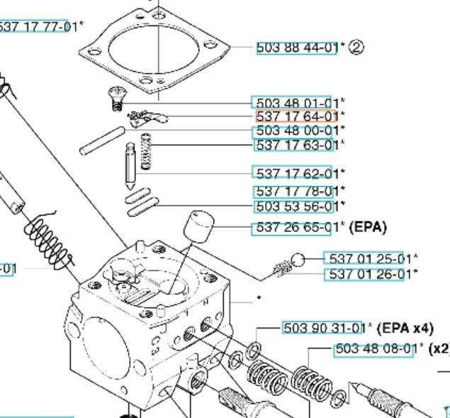 Dźwignia zaworu Husqvarna 340