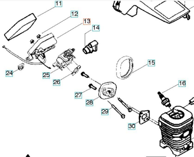 Linka gazu Husqvarna P352 , 351, Shrek