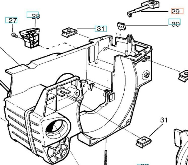 Dźwignia ssania Husqvarna 136