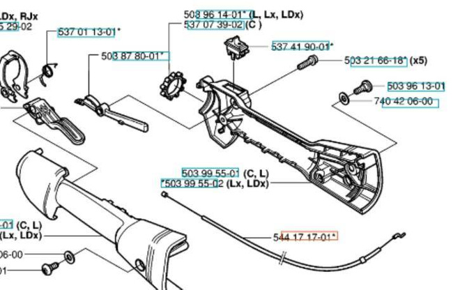 Linka gazu Husqvarna 223 R