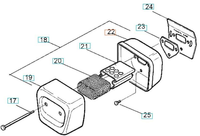 Tłumik tył Husqvarna 41 36