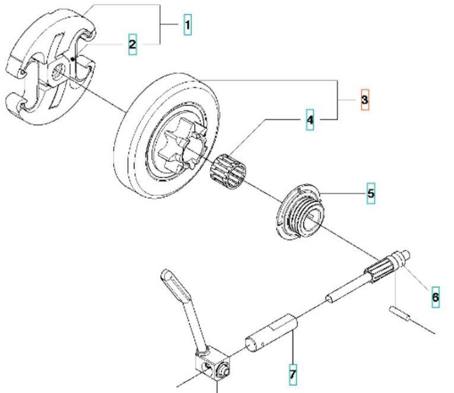 Bęben sprzęgła Husqvarna 340 350 445 450 - stała
