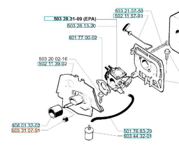 Przewód impulsowy Husqvarna 36 40 51 55 mały