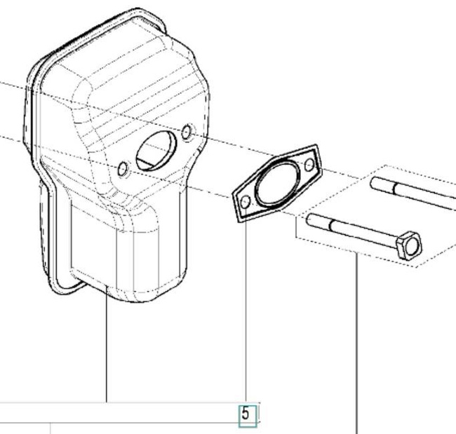 Uszczelka tłumika Partner P340, P350 Husqvarna