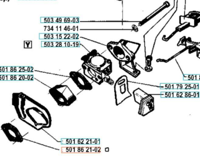 Uszczelka gaźnika Husqvarna 254pod kolektor ssący)