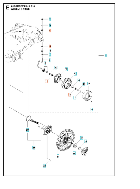 Łożysko kulkowe automower 310, 315, 315X