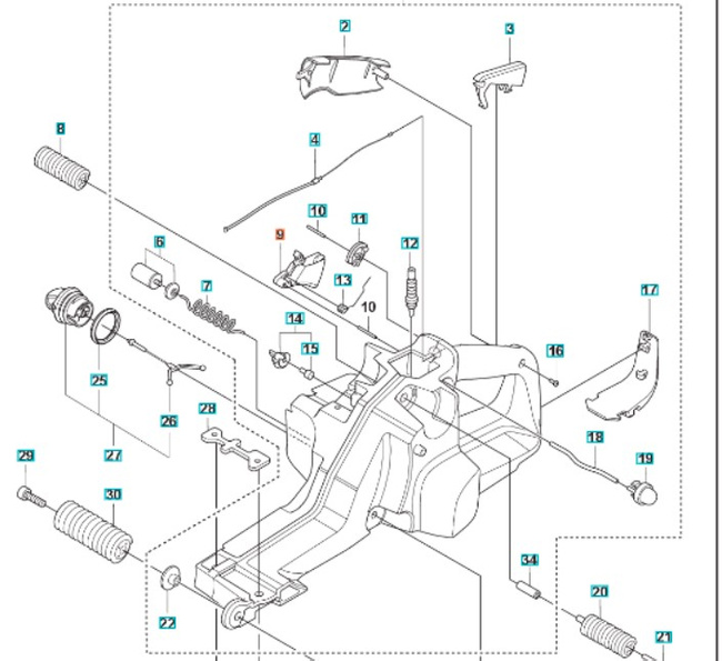 Dźwignia gazu Husqvarna K-970