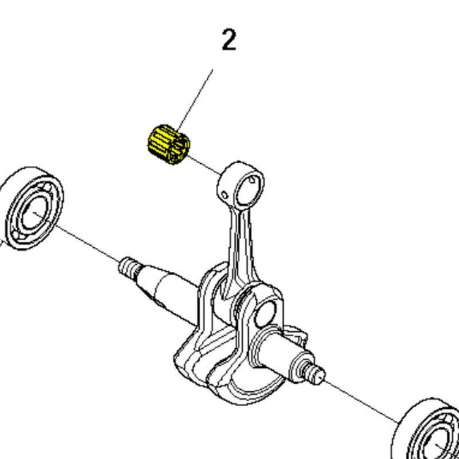 Łożysko igiełkowe, wał korbowy górne 