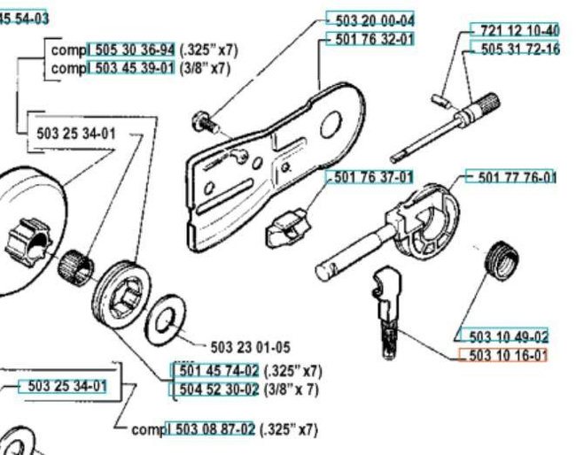 Przewód pompy oleju Husqvarna 40 51 55 dolny