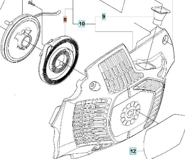 Sprężyna rozrusznika Husqvarna 575 XP