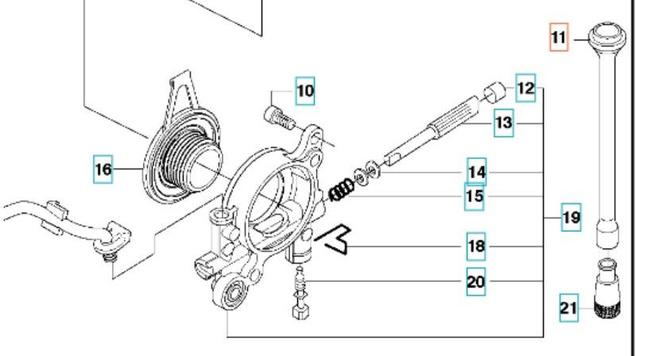 Przewód olejowy dolny Husqvarna 576 XP Auto tune