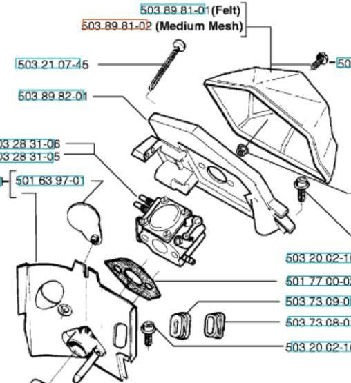 Filtr powietrza Husqvarna 51,55