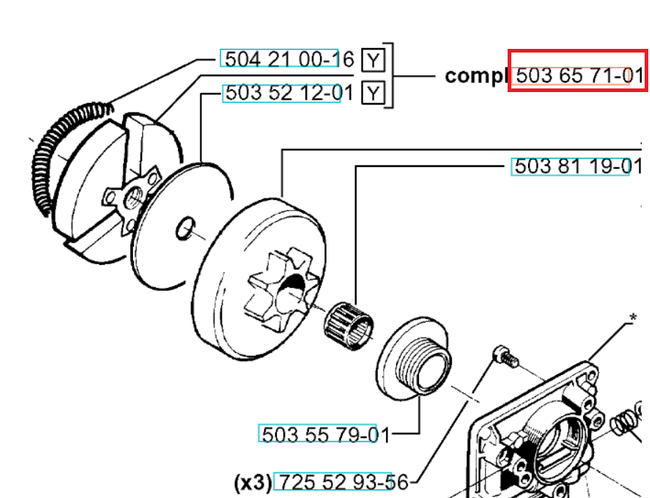 Sprzęgło Husqvarna 42 242 246 komplet