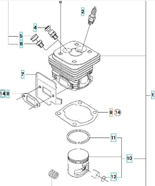 Uszczelka cylindra Husqvarna 365 371