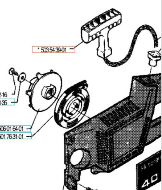 Uchwyt Rączka Husqvarna 254 xp