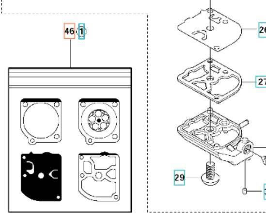 Zestaw membran Husqvrana 343R
