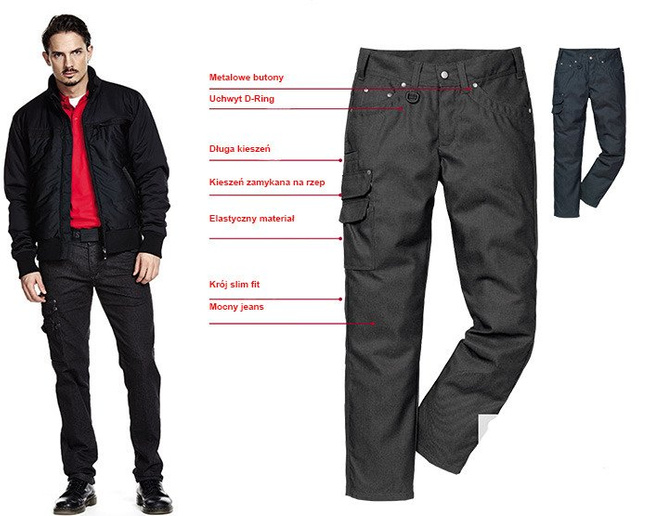 DENIMOWE SPODNIE ROBOCZE STRETCH FRISTADS DYNAMIC 2501 DCS