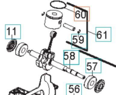 Pierścień tłoka Husqvarna 128R