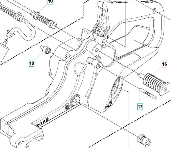 Amortyzator Husqvarna 440,435, 140 od wychwytnika