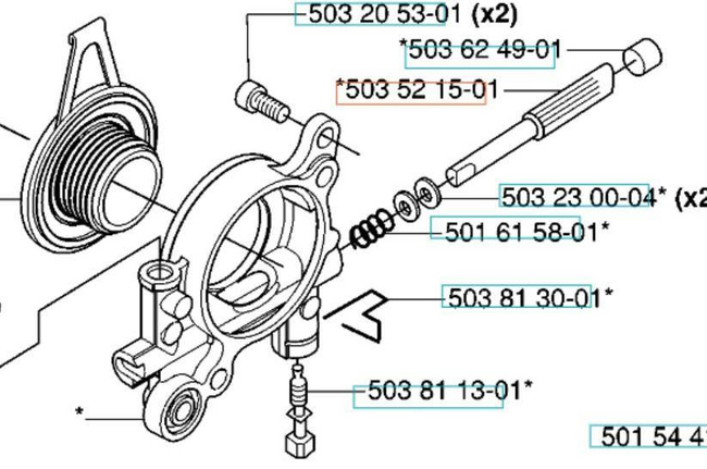 Wałek pompy Husqvarna 365