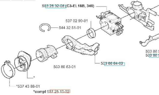 Przegroda Husqvarna + opaska 340 345 346 350 357