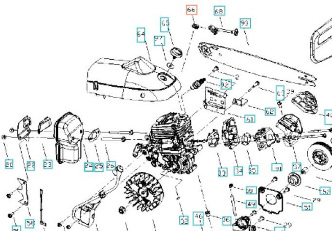 Wspornik uchwyt Partner P340, P350 Husqvarna