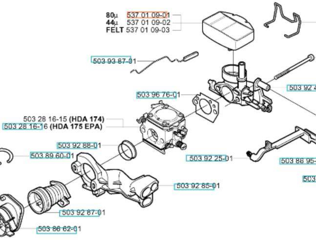 Filtr powietrza Husqvarna 357 XP